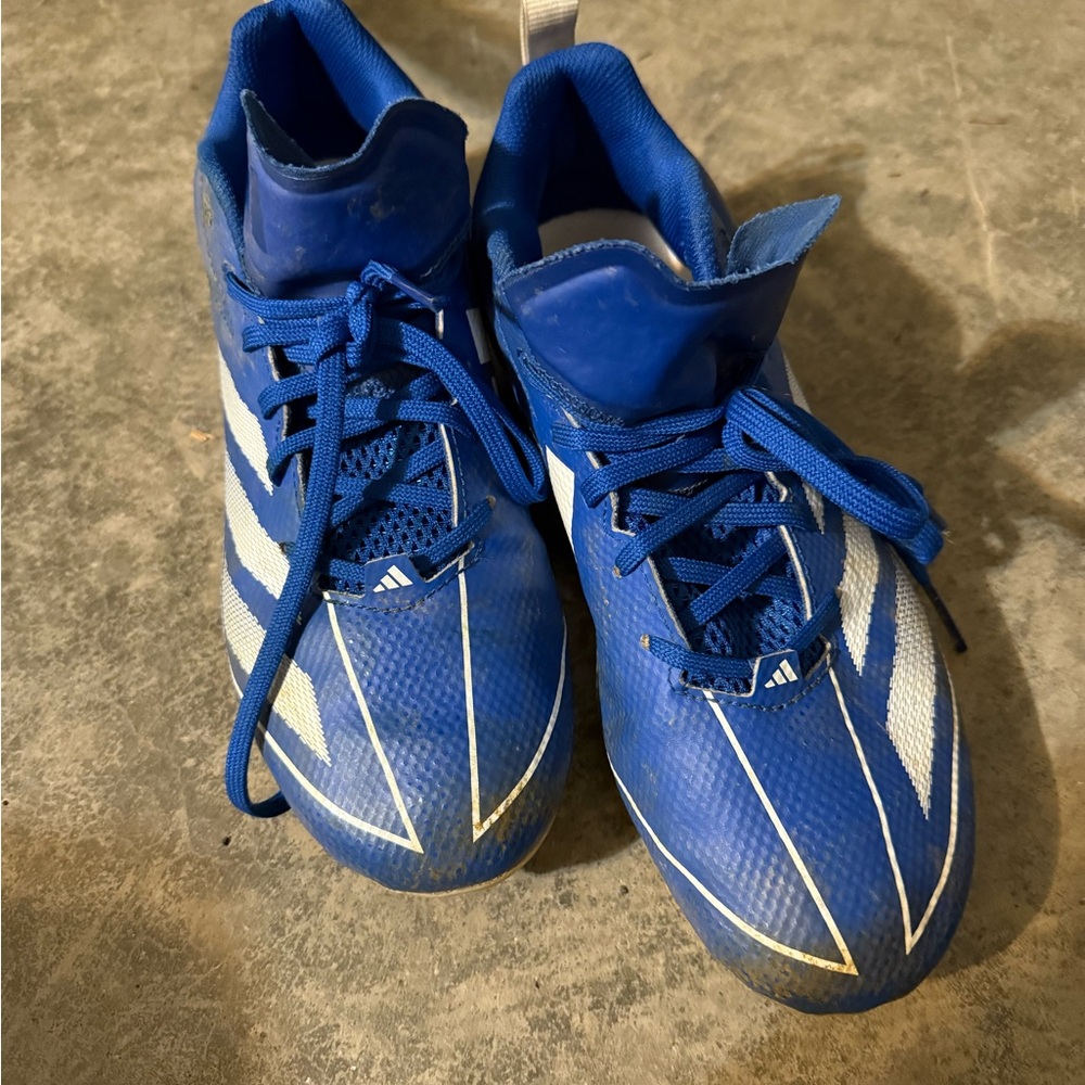 Adidas Youth Blue and White football cleats